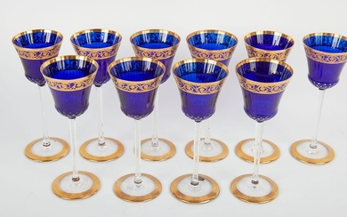 SAINT-LOUIS. A suite of ten crystal glasses model...