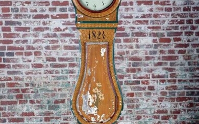 SWEDISH MORA SOLID PINE GRANDFATHER CLOCK 1824