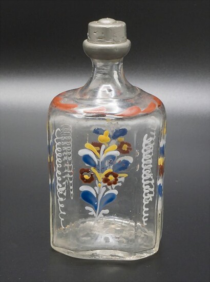 Schnapsflasche mit Emaildekor / A brandy bottle with enamel decor,...