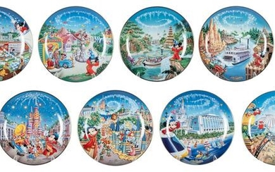 Set of Walt Disney World 25th Anniversary Dishes (12).