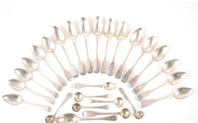 Set of six William IV silver teaspoons