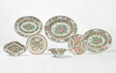 Seven Chinese export porcelain tablewares