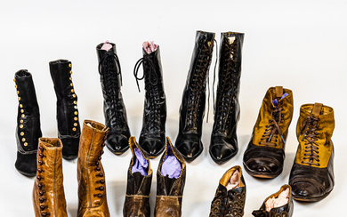 Seven Pairs of Antique Women's Shoes