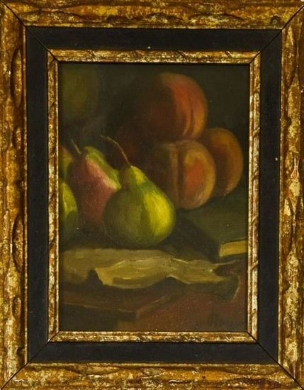 Signed Fruit Still Life Oil Painting