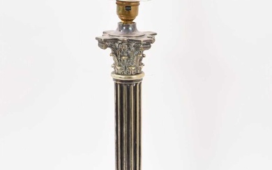 Silver plated Corinthian column lamp