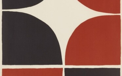 Sir Terry Frost RA, British 1915–2003, Red and black solid; lithograph on wove, signed and numbered 6/75 in pencil, image: 66.5 x 45 cm, (framed) (ARR) (2) Note: together with book: Dominic Kemp, Terry Frost Prints: A Catalogue Raisonne, (Lund...