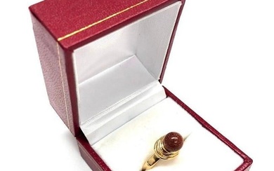 Size 6 Sphere Cut Goldstone Ring In 18KTGP Yellow Gold Electroplate Finish Ring