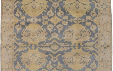 Slate Hand-Knotted Oushak Chobi 8X10 Floral Classic Oriental Rug Home Carpet