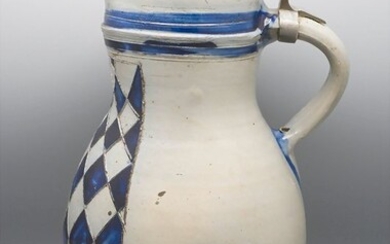 Steinzeug Walzenkrug / A stoneware roller jug, Westerwald, 19. Jh....
