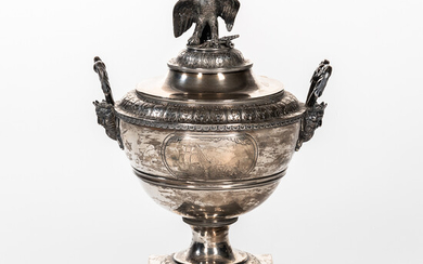 Sterling Silver Covered Urn Commemorating Commodore Bainbridge and the USS Constitution