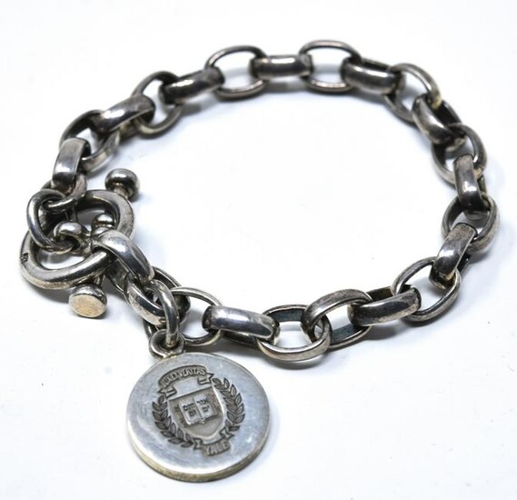 Sterling Silver Yale Charm Bracelet