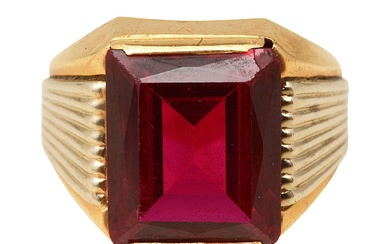 Synthetic ruby dress ring