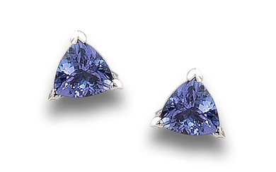 TANZANITES AND WHITE GOLD EARRINGS