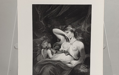 THE SNAKE IN THE GRASS, JOHN HENRY ROBINSON, STEEL ENGRAVING, MID-19TH CENTURY.