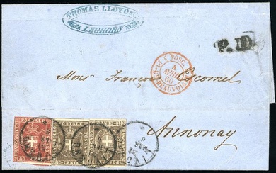 TOSCANA GOVERNO PROVVISORIO-FRANCIA 1860 - 10 cent. bruno, due esemplari,...