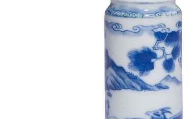 Tabatière en porcelaine bleu et blanc, Chine,...