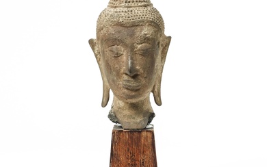 Thailand, a fine bronze head of a Buddha, ca. 16th century