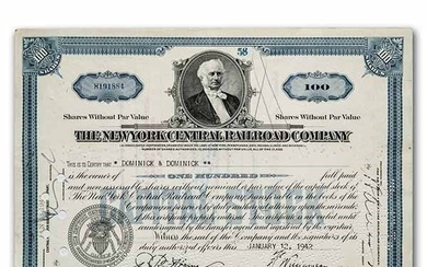 The New York Central Railroad Company Stock