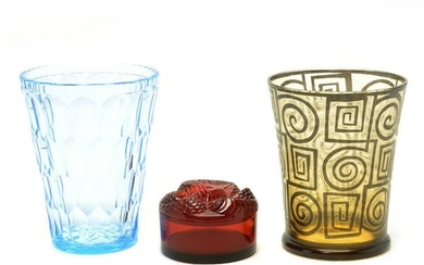 Three Glass Articles Including Lalique.
