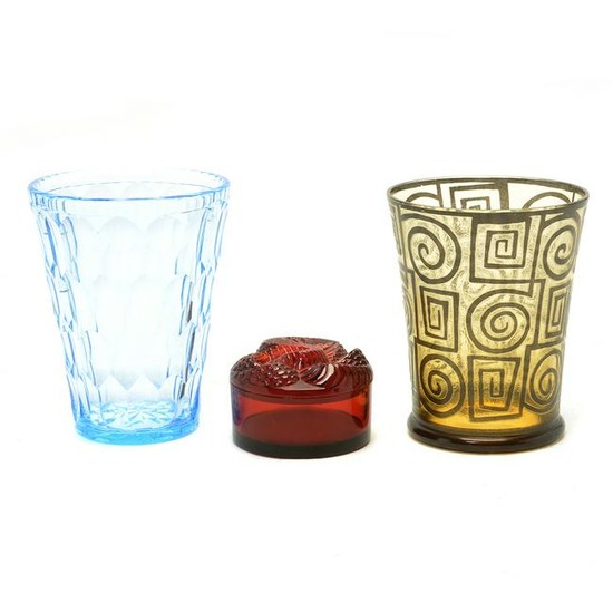 Three Glass Articles Including Lalique.