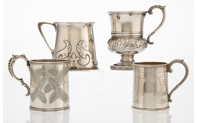 Three Silver Cups and One Coin Silver Cup (1837-1879)