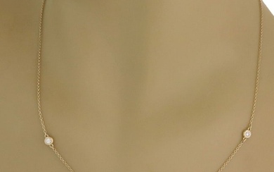 Tiffany & Co. Peretti Necklace Diamond by The Yard Lapis 18k Yellow Gold