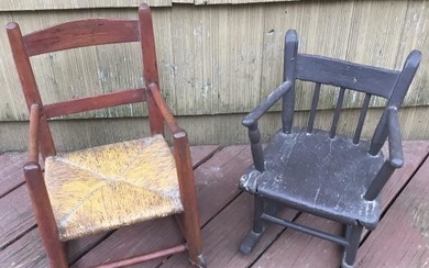 Two Antique 19th C American Child's Rocking Chair