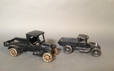 Two Arcade Cast Iron Ford Pickup Trucks