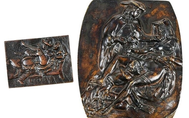 Two Bronze Erotic Plaques