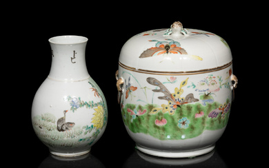 Two Chinese Famille Rose Porcelain Vessels