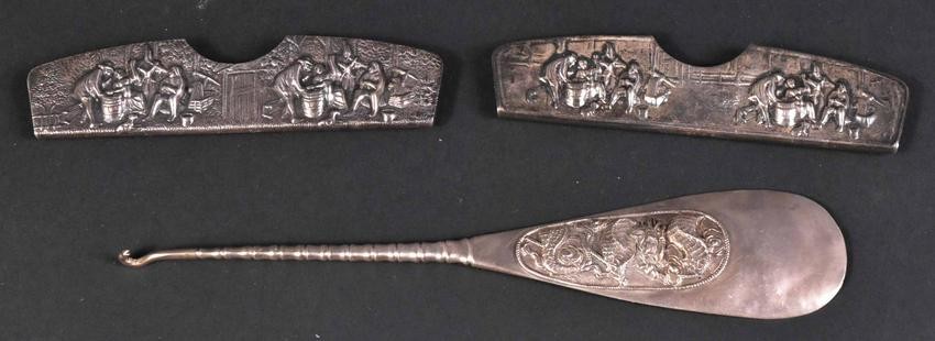 Two Continental Silver Comb Cases
