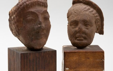 Two Etruscan Terracotta Heads