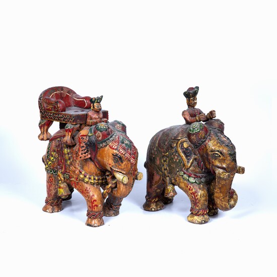 Two carved Indian models