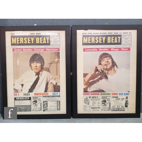Two framed Mersey Beat posters, each of the reproduction col...