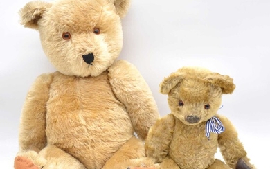 Two vintage mid-century teddy bears.
