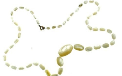 UNIQUE Mother of Pearl & Glass Beaded Necklace Circa
