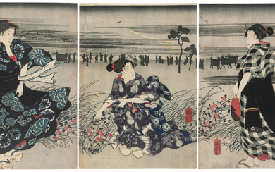 UTAGAWA KUNIYOSHI (1797-1861), An Evening View of Haccho Dike (Hatchotsuzumi yoru no kei)