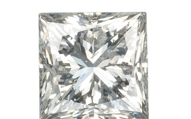 Unmounted Diamond The square brilliant-cut diamond measures 5.17 x...