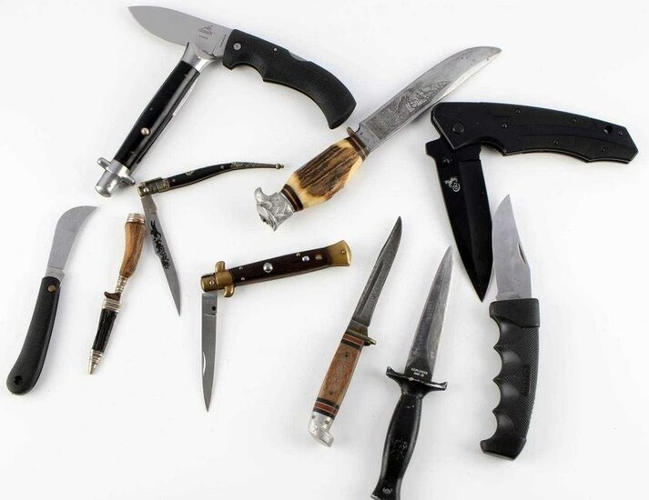 VARIETY LOT OF 10 POCKET KNIFE COLT GERMAN JAPAN