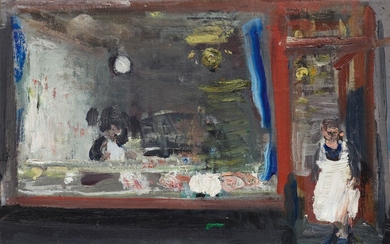VARLIN (WILLY GUGGENHEIM)(Zurich 1900-1977 Bondo)Boucherie à Paris. 1949-51.Huile sur toile.29,5 × 36 cm.Provenance :- vente...