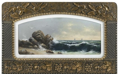 VICTORIAN-ERA PASTEL OF CRASHING SURF Late 19th Century