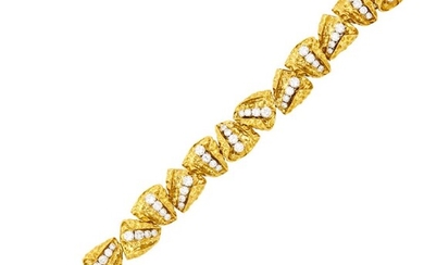 Van Cleef & Arpels Gold, Platinum and Diamond Bracelet, France
