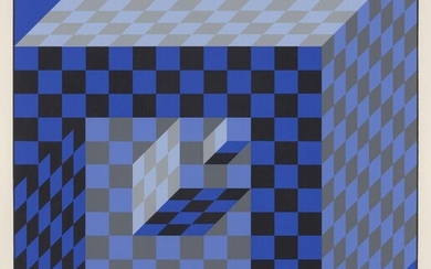 Victor Vasarely, Hungarian/French 1906-1997- Felhoe, 1989; screenprint in colours on wove, signed and numbered F.V 9/30 in pencil, sheet 64 x 64cm (framed) (ARR)
