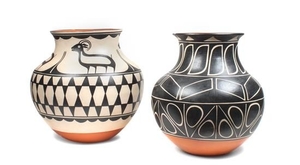 Vidal Aquilar (Santo Domingo, b. 1972) Two Polychrome Vases