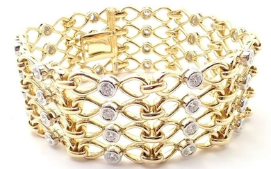 Vintage! Authentic Tiffany & Co 18k Yellow Gold Platinum Diamond Link Bracelet