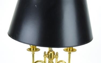 Vintage Brass Tone Trumpet Form Bouillotte Lamp