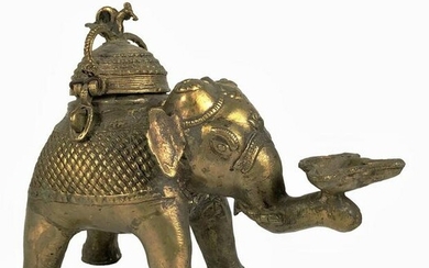 Vintage Elephant-Form Incense Burner