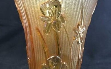 Vintage Pedestaled Carnival Glass Vase