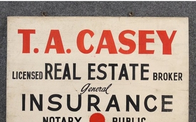 Vintage Real Estate and Insurance Wooden Sign