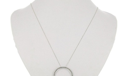 White Gold Necklace with Diamond Circle Pendant